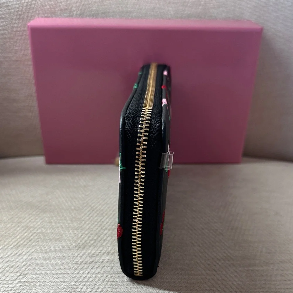 Betsey Johnson Black Wallet with Cherry Embroidery - Picture 4 of 6